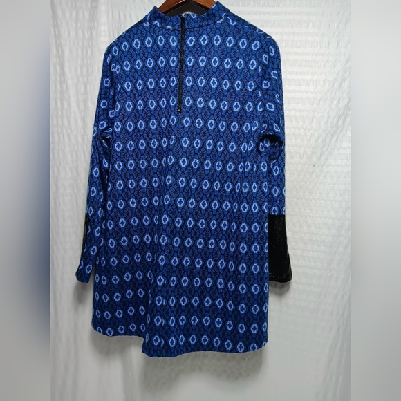 Tyler Boe Tunic with Faux Leather cuffs. Ladies size L - Picture 3 of 9